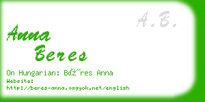 anna beres business card